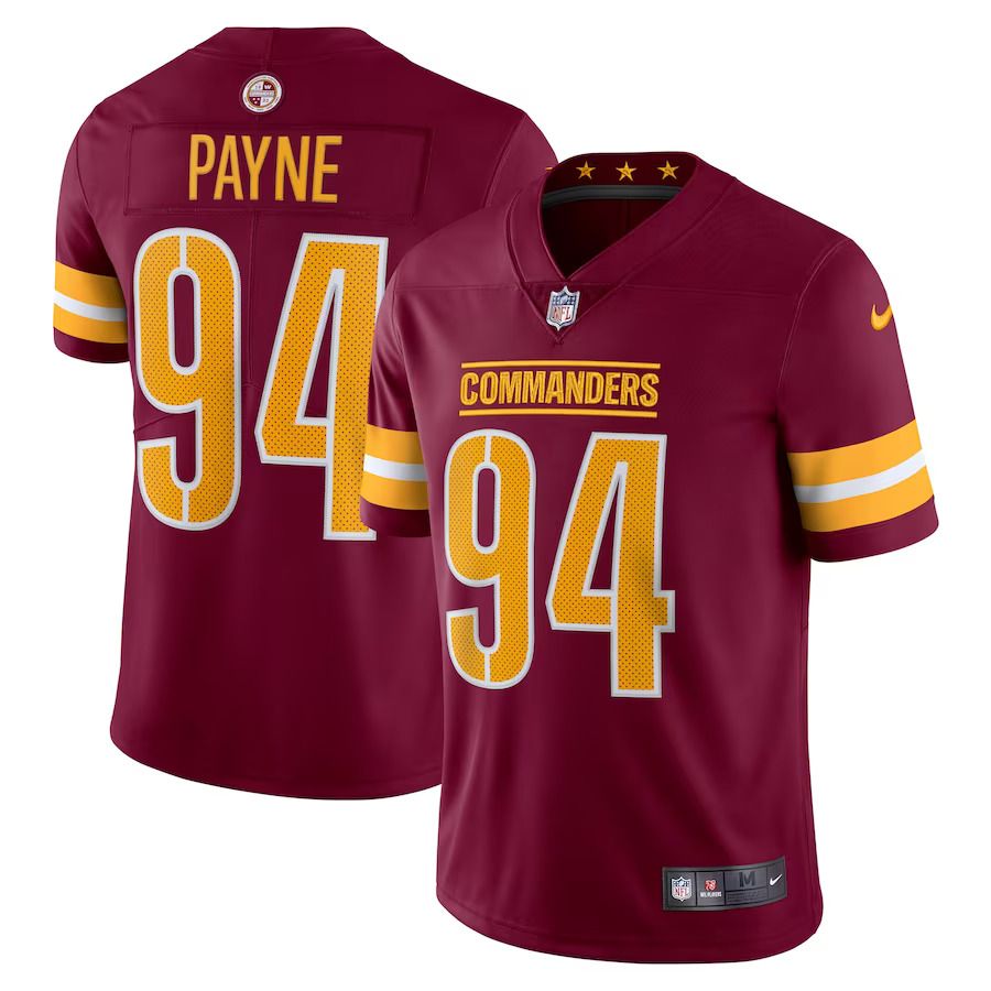 Men Washington Commanders #94 Da Ron Payne Nike Burgundy Vapor Limited NFL Jersey